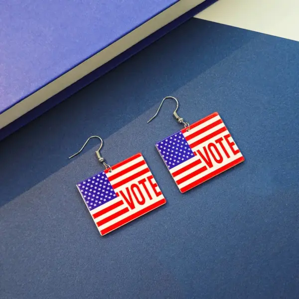 oly-b3cd7819619a1d16592ace9319f1cf5b Wholesale Retro American Flag Heart Flower Earrings Acrylic Geometric Pattern Round Shape Women's Jewelry Fashion Accessories