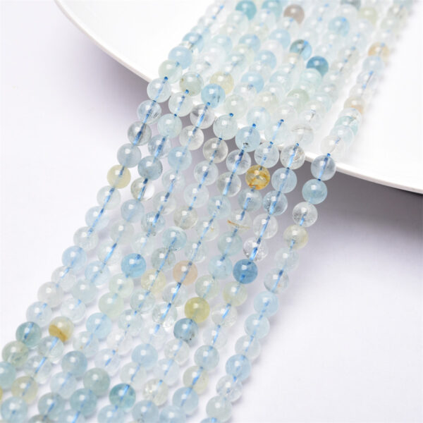 Wholesale Jewelry Natural Aquamarus Beads Round Beads DIY Bracelet Beads Jewelry Accessories Semi-finished Products