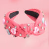 Wholesale Headband for Women, Pearl Knotted Fabric Love Accessories, Valentine's Day Holiday Headband, Hair Accessories