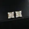 Wholesale Square Zircon Stud Earrings Women's Simple Mix Match Copper Hiphop Style Ear Jewelry Print Other