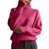 Wholesale pullover loose temperament commuter sweater solid color high collar diamond fashion sweater women