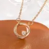 Wholesale Round Pendant Necklace For Women With Rhinestones In Copper Electroplated Finish, Featuring A Cable Chain