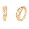 Wholesale Women’s Open Star Ring With Bezel Setting, Electroplated Copper Featuring 14K Real Gold Plating And Zircon Inlay