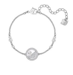 Round white swan bracelet