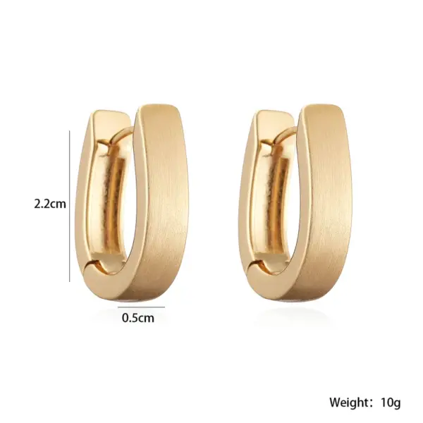 Wholesale Brushed Geometric Earrings For Women In Copper With 18K Real Gold Plated Water Plating And 0.03µm Thickness