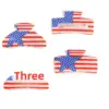 Wholesale Acrylic Hair Clip American Flag Design Independence Day Hair Accessory For Women Modern Black And Blue Hair Clip
