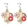 Wholesale Cartoon Wooden Vintage Ear Cuffs For Children Thanksgiving Series Flower Ghost Design No Piercing Required Animal Zodiac Theme