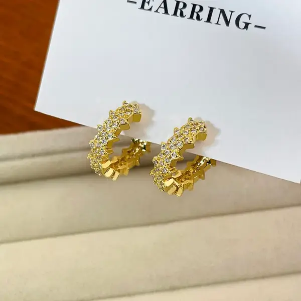 Wholesale 1 Pair Modern Style Classic Style Pentagram Star Plating Inlay Copper Zircon K Gold Plated Rose Gold Plated White Gold Plated Earrings