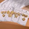 oly-b44acd38925ce8db92062e17cd2383c1 Wholesale Electroplating Golden Plated Starfish Red Heart Flower 304 Stainless Steel Casual Elegant Handmade Polishing Plating Jewelry Set