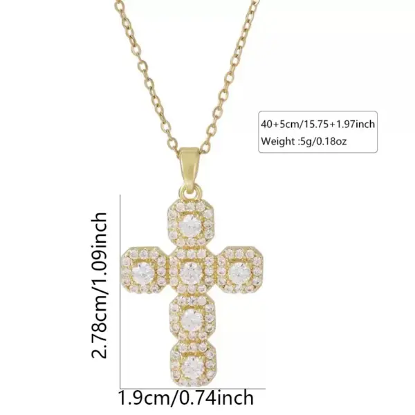 Wholesale Fashionable INS Style Simple Geometric Cross Pendant Necklace Suitable For Women's Daily Wear, Parties, Shopping, Or Dinners