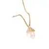Wholesale Gold Plated French Vintage Ice Queen Pearl Necklace Women's Luxury Sensation Pendant Lightweight High End Jewelry Accessories