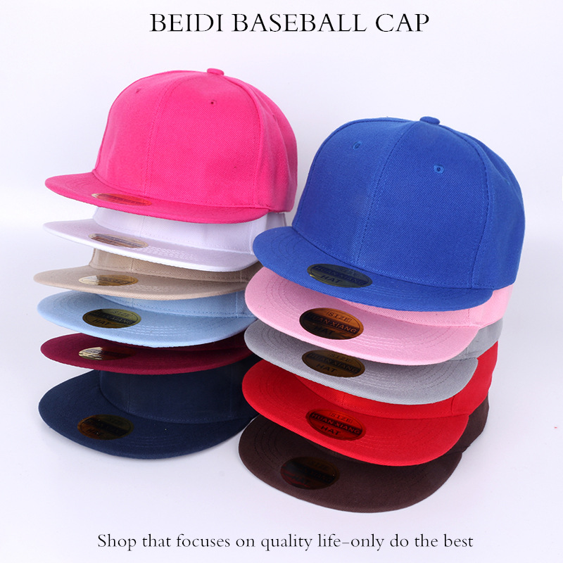 Wholesale Foreign Trade New European and American Solid Color Light Board Hat Cross-Border Skateboard Flat Brim Hat Dead Fly Hip-Hop Blank Baseball Ha
