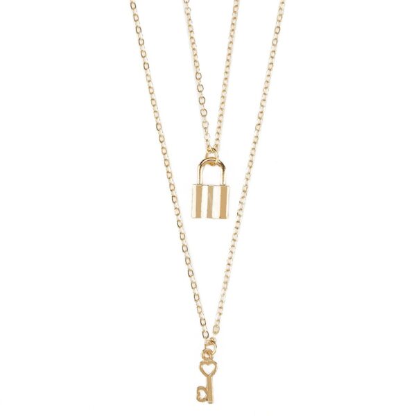 Wholesale Valentine's Day Necklace Lock with Key Women's Necklace Simple Commuter Classic with Card Greetings