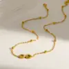 oly-b4d27e5e47a71c7ab416b77bc1f8e48c Wholesale 18K Gold Plated 304 Stainless Steel Vacuum Electroplating (In Furnace) Rhinestone Infinity/8-Shaped Classic 03 Bead Chain Necklace For Women Independence Day