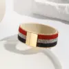 oly-b4f9c886eba3f25c12bfd18c2a13ec01 Wholesale Ethnic Style Classic Style Circle American Flag Pu Leather Plating Inlay Rhinestones Women's Bangle