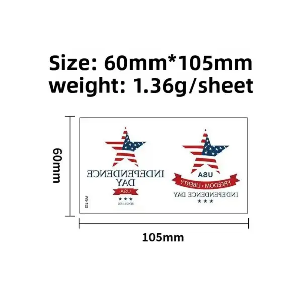 Wholesale Temporary Waterproof Tattoo Sticker American Independence Day Flag Design One-time Use Party Gift Synthetic Material