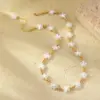 Wholesale Women’s Star Choker Necklace With Waterproof Non Tarnish Copper, Golden Plated Finish And Imitation Pearl Beaded Chain
