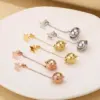 Wholesale 304 Stainless Steel Butterfly PVD Coated Artificial Pearls 18K Real Gold Plated Waterproof Non Tarnish Plating Inlay Drop Earrings