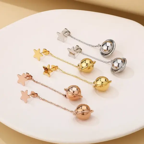 Wholesale 304 Stainless Steel Butterfly PVD Coated Artificial Pearls 18K Real Gold Plated Waterproof Non Tarnish Plating Inlay Drop Earrings