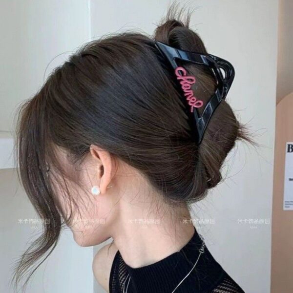 oly-b50a79b2ffda03def01c9664449540aa Wholesale Tanabata Sweet Cool Barbie Pink Letter Grab Velvet High-grade Hairpin Women's Elegant Shark Clip Hair Accessories