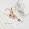 Wholesale American Style Star Heart Shape American Flag Alloy Unisex Keychain