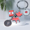 Wholesale Canadian flag key ring jewelry spot zinc alloy tourist souvenirs maple leaf keychain