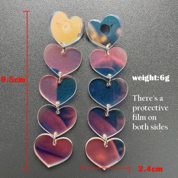 oly-b5356333b496d1b9d9e72ba25ac2b1a8 Wholesale Laser Colorful Acrylic Love Ear Stud Long Face Skinny Elegant Earrings StyleEarrings