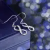 Wholesale Fashion S925 Silver Eight-Character Diamond-Studded Earrings European And American Style U-Shaped Design Electroplating Craft Animal Flag Letter/Letter Pattern Hoop Earrings