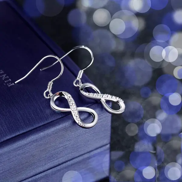 Wholesale Fashion S925 Silver Eight-Character Diamond-Studded Earrings European And American Style U-Shaped Design Electroplating Craft Animal Flag Letter/Letter Pattern Hoop Earrings