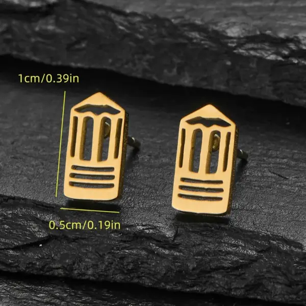 Wholesale 18K Gold Plated New 304 Stainless Steel Cut Gold Steel Color Irregular Mini Women's Small Animal Earrings