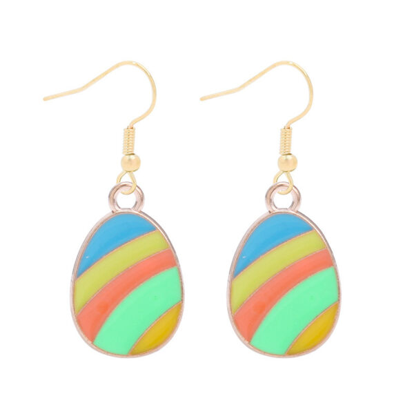 oly-b559c13e67ffda1a799459892d984812 Wholesale Easter Egg Ear Hook Earrings Alloy Color Oil Dropping Wave Pendant Spring Carnival Party Jewelry