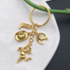 Wholesale Ancient Gold Simulation Western Cowboy Hat Boots Flaming Horse Keychain Jewelry Keychain