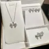 Wholesale Butterfly Necklace For Women In Copper With Zircon Inlay, Sweet Style Jewelry Set, 1 Set
