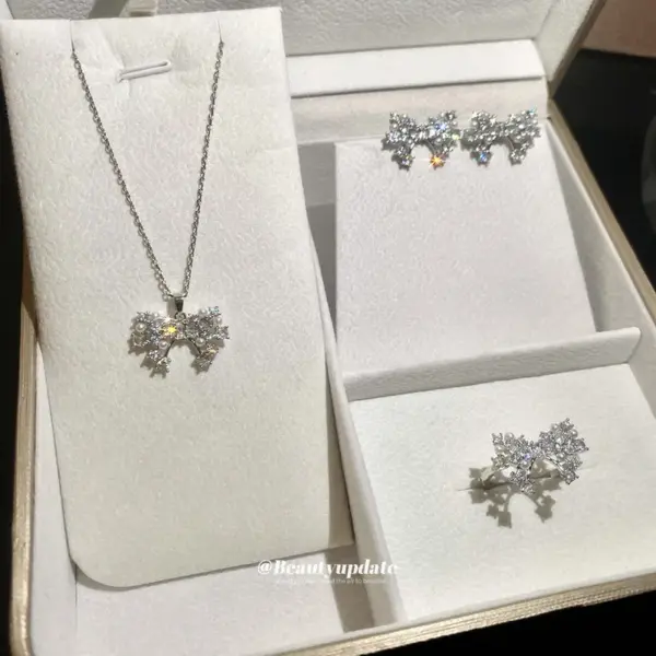 Wholesale Butterfly Necklace For Women In Copper With Zircon Inlay, Sweet Style Jewelry Set, 1 Set