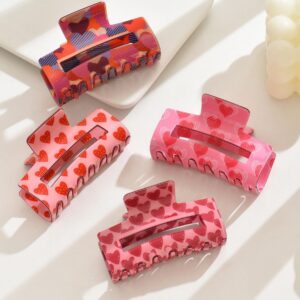 Wholesale Valentine's Day Love Grab Clip Back Head Hair Accessories Hairpin Trend Square Sweet Elegant Fashion Grab Clip