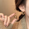 oly-b593087e4a76e6ae620bd37f0e2a92ba Wholesale brown Crystal Ring Ear Buckle Female Style Light Luxury Earrings Internet Celebrity Explosions High-end Ear Accessories for Women