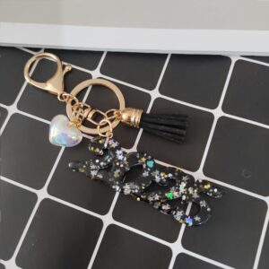 Black key pendant / Love key pendant