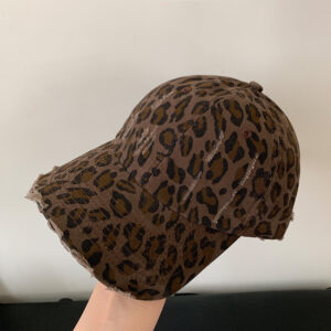 Brown-hole leopard print baseball cap / M(56-58cm)