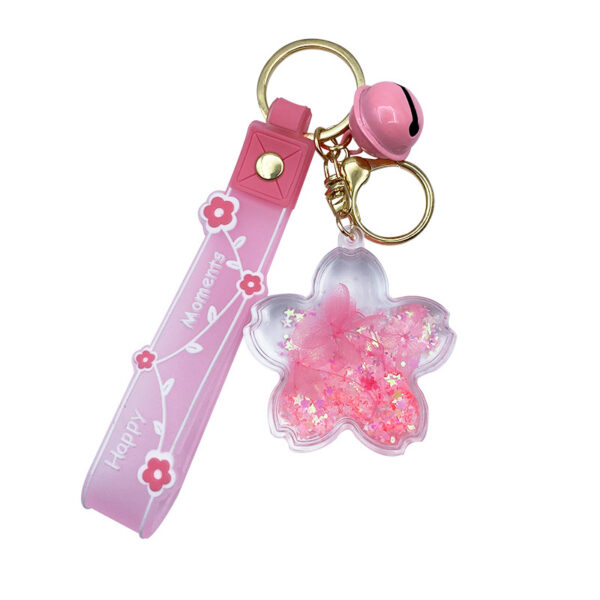 Wholesale Quicksand bottle key chain exquisite women's book bag pendant children's pendant small jewelry cute women's hanging chain decorative pendant