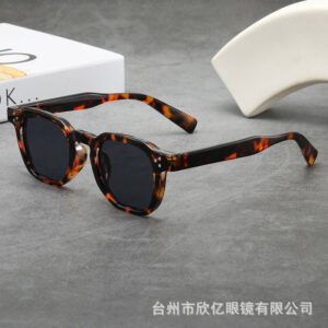 Tortoiseshell framed black and gray pieces