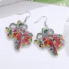 Wholesale Retro Map Print Acrylic Drop Earrings For Women With 304 Stainless Steel Ear Pins