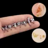 Wholesale 1 Piece 316L Stainless Steel Copper Zircon Ear Cartilage Rings & Studs Butterfly Waterproof Non Tarnish Surgical Steel