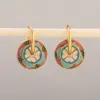 Wholesale Hypoallergenic Flowers Hoop Earrings For Women In Copper With KC Golden Plated UV Plating And 0.03µm Thickness