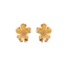 Wholesale Retro Floral Metal Zirconia Stud Earrings Women Simple Cold Style New Gold Color Ear Jewelry Bohemian Pattern Copper Material