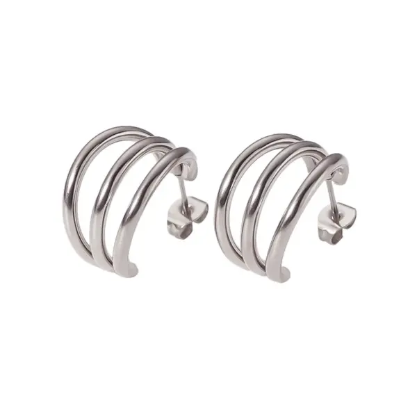 Wholesale PVD Coated Real Gold Plated 18K Gold U Shape 304 Stainless Steel Simple Style Waterproof Non Tarnish Ear Studs