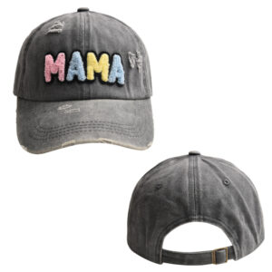 Grey-Colored MAMA Baseball Cap-Adult / free size-Adjustable