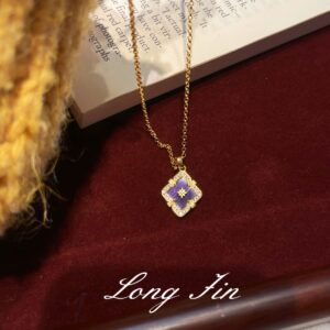 Xl026 gold amethyst necklace