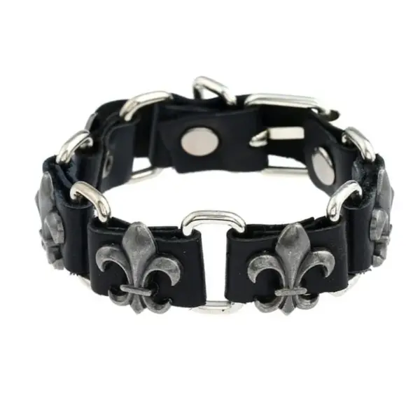 Wholesale Men's Customizable Vintage Genuine Leather Bracelet Multifunctional Handmade Geometric Business Accessory
