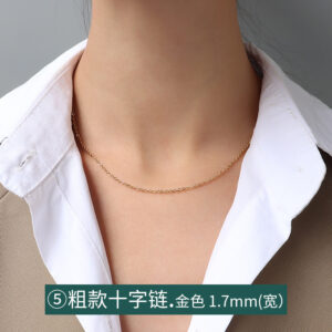 P873-⑤ thick gold cross chain 40 5cm