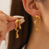 Wholesale Stainless steel earrings, exaggerated heart-shaped studs, titanium steel jewelry